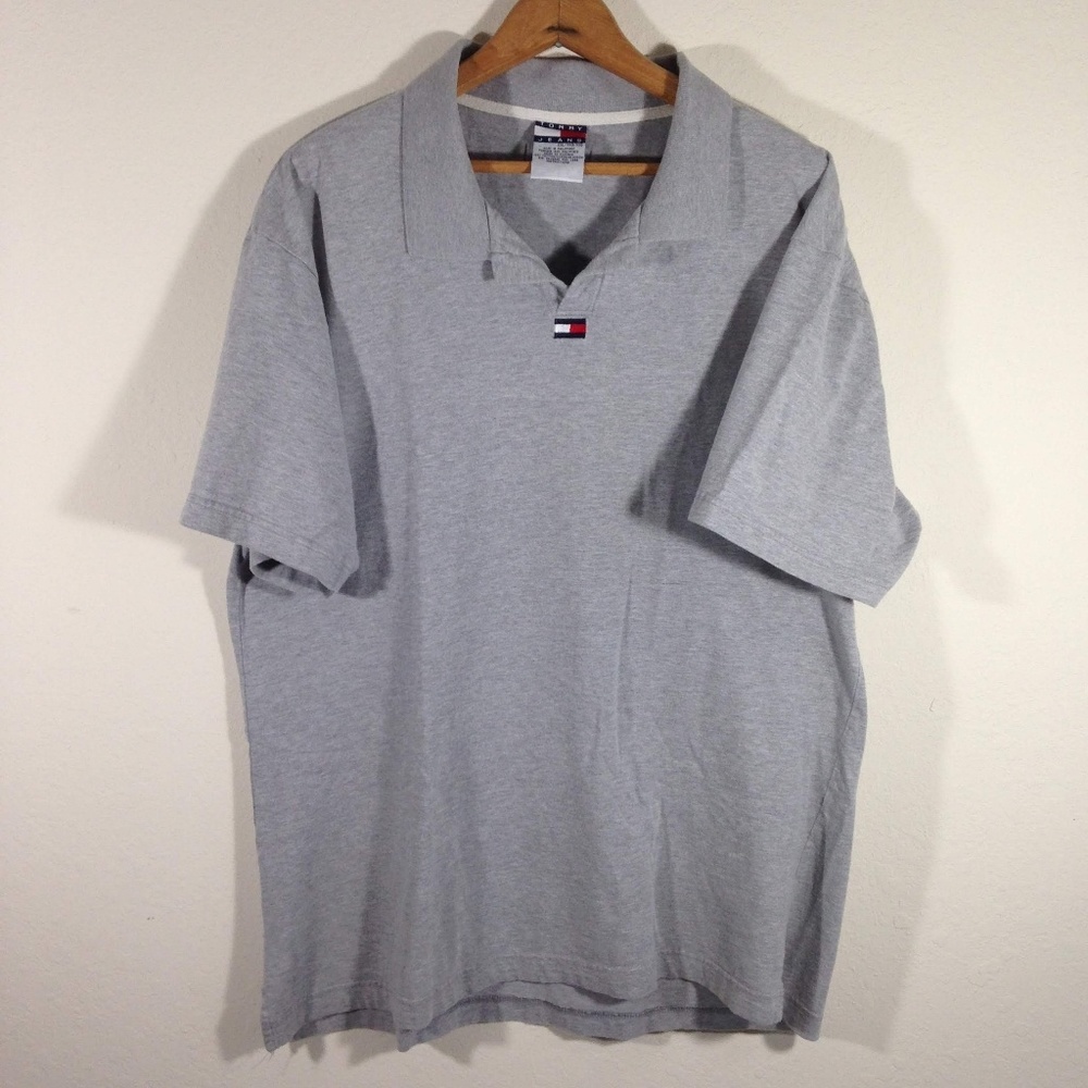 Vintage Tommy Hilfiger Tommy Jeans Gray Polo
